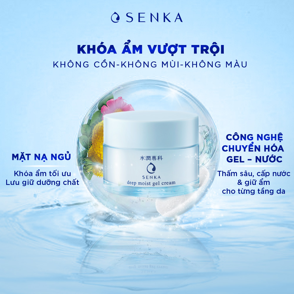 Mặt Nạ Ngủ Cấp Ẩm Chuyên Sâu Dạng Gel Senka Deep Moist Gel Cream 50g | Senka Official Store | Tiki