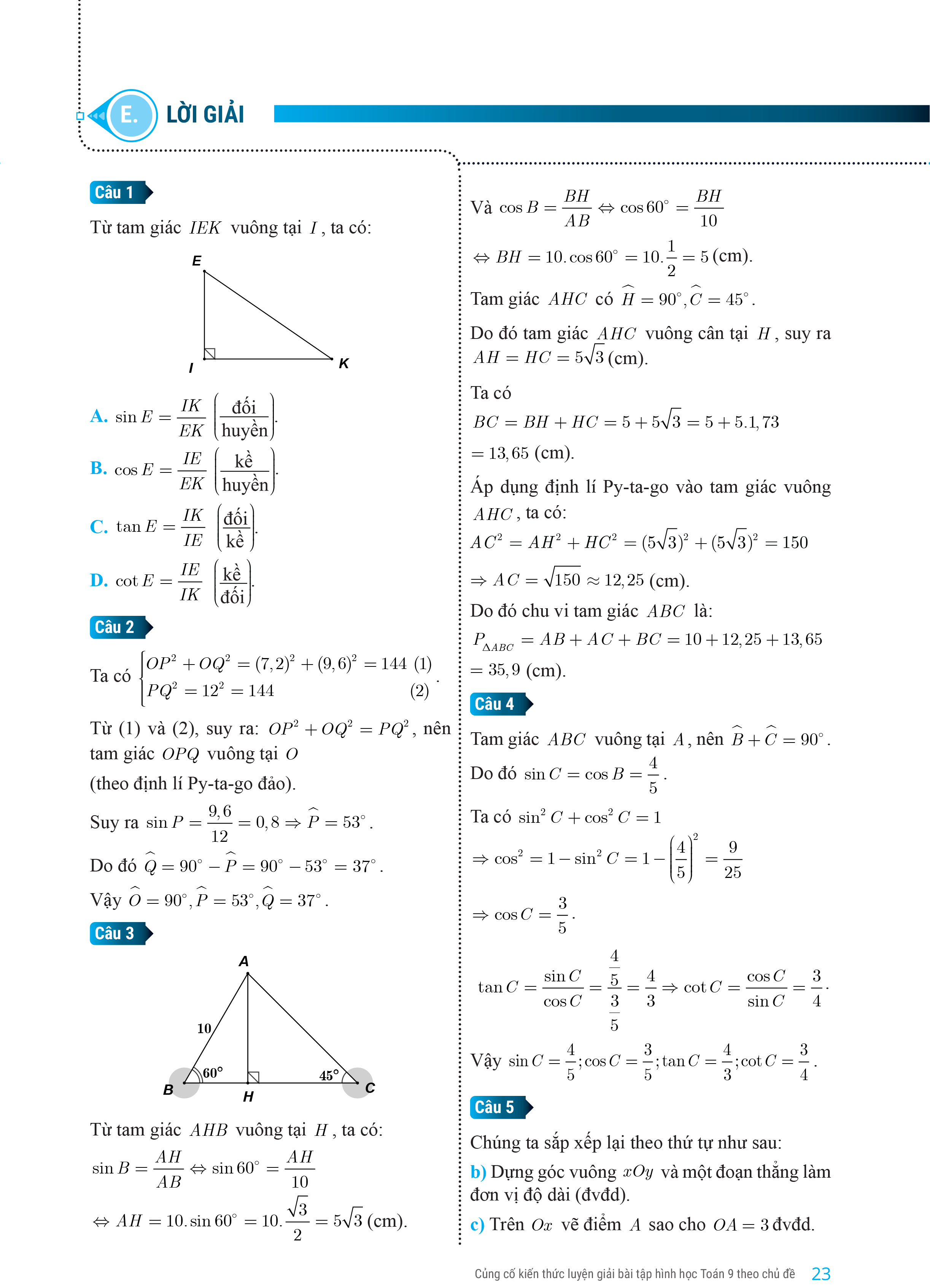 Củng Cố Kiến Thức Luyện Giải Bài Tập Hình Học Toán 9 (Theo Chủ Đề)