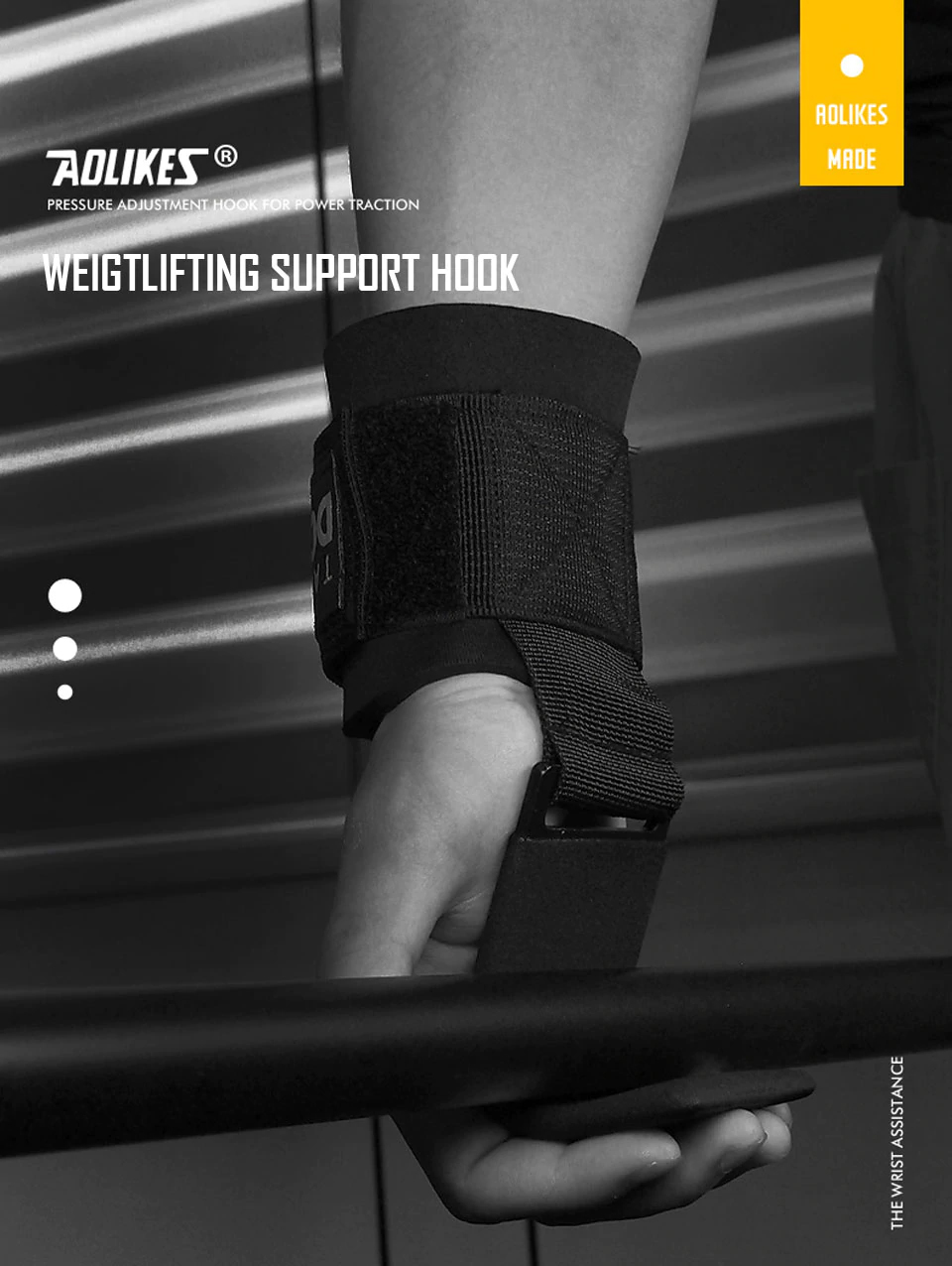 Quấn Cổ Tay Có Móc Thép Nâng Tạ Sport Pressure Wrist Support AOLIKES YE-7643