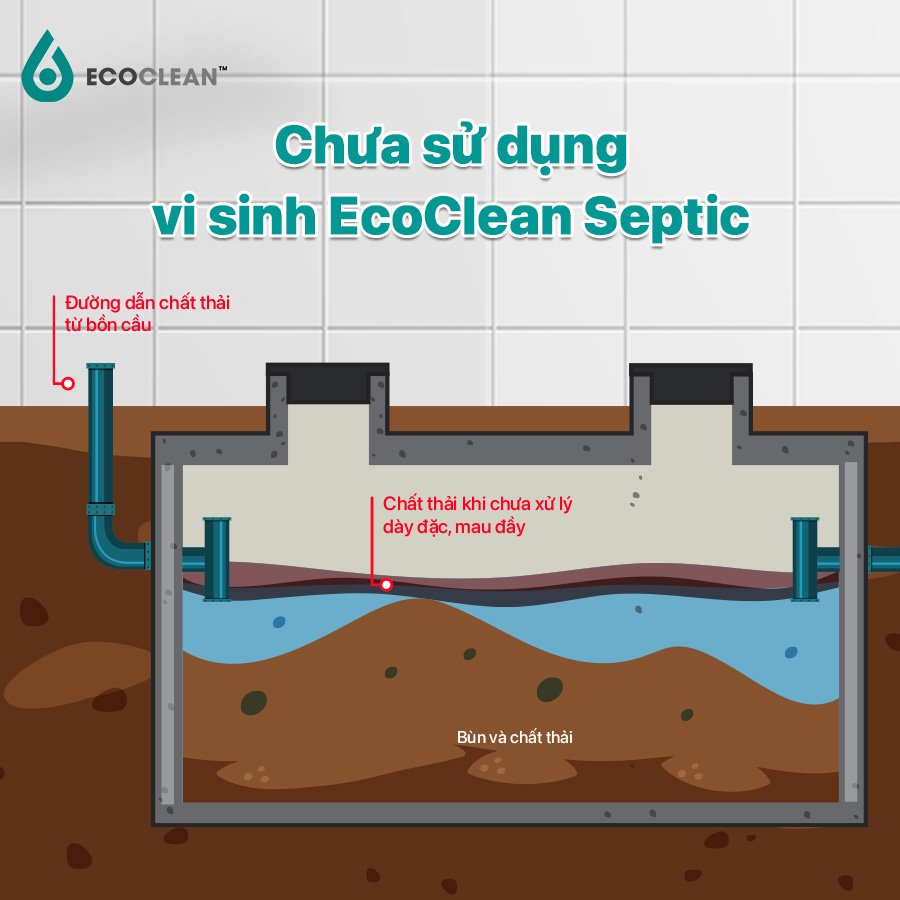 Men Vi Sinh Xử Lý Hầm Cầu Ecoclean septic 1 gói 100g