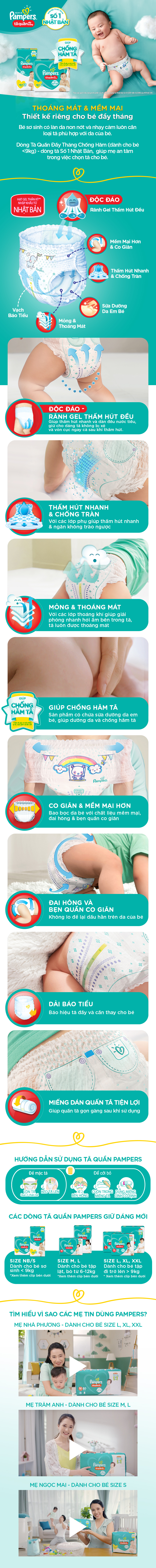 Tã Quần Pampers Đầy Tháng Mới Gói Trung NB/S30 (30 Miếng)