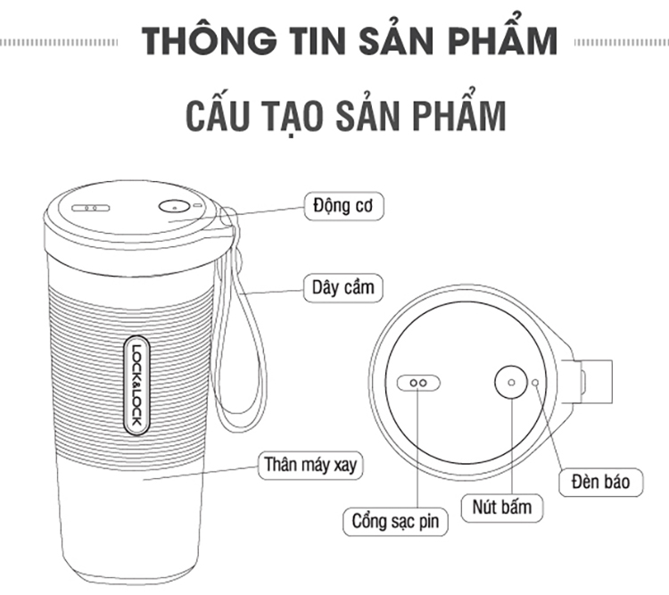Máy Xay Sinh Tố Cầm Tay Lock&Lock EJJ321 (50W - 300ml)