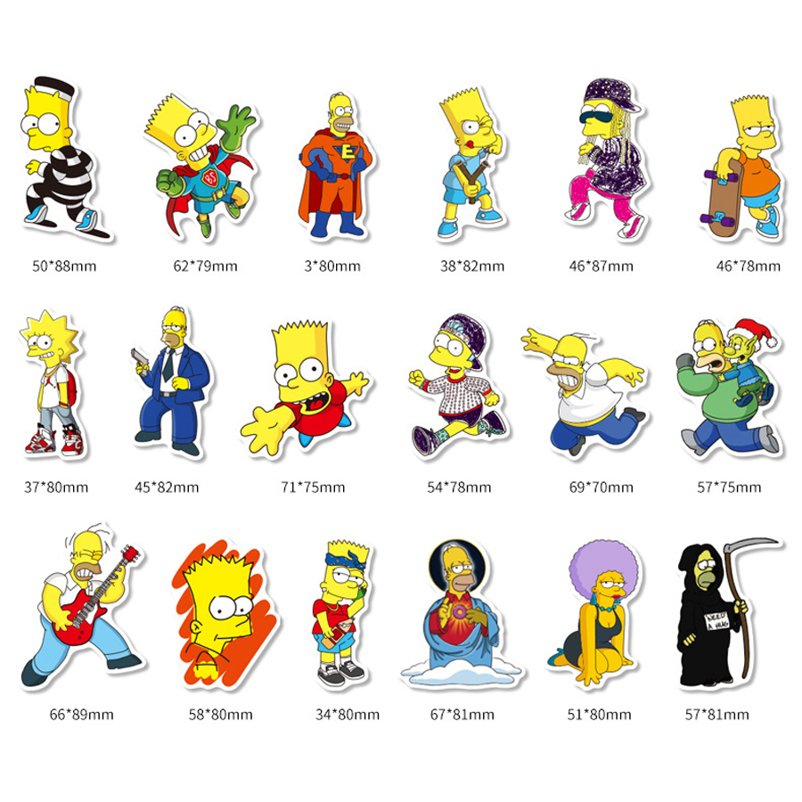 100 hình dán hoạt hình Simpson - sticker