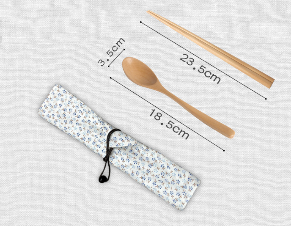 Bộ Muỗng Đũa Gỗ Cá Nhân Zhu Mu Ben Ji