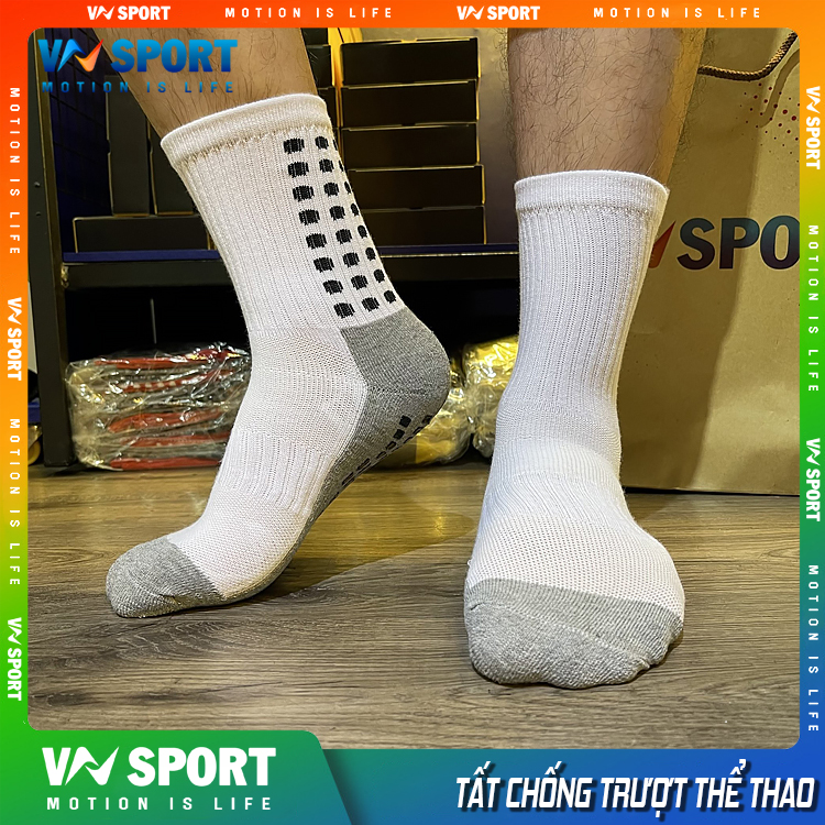 Tất Chống Trượt Thể Thao VNSPORT - TCT01, Vớ Thể Thao Có Silicone Chống Trượt Giày Khi Chạy Nhảy Vận Động Ở Cường Độ Cao