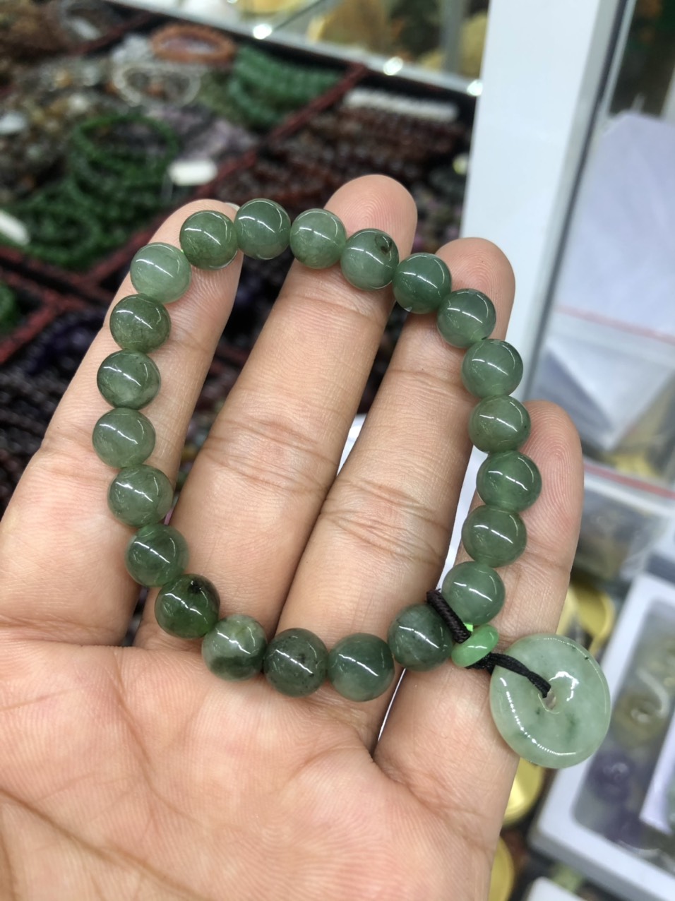 Vòng đeo tay, lắc tay phong thủy mix phụ kiện đá ngọc Jade
