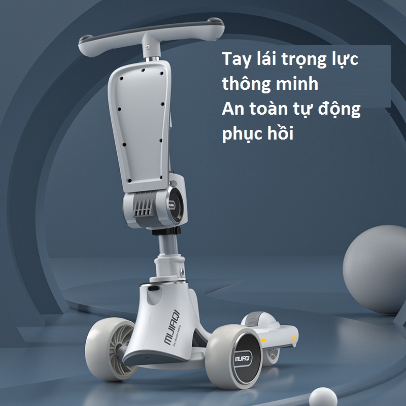 xe scooter cho bé đa năng bánh phát sáng, chất liệu an toàn chống trơn trượt 6