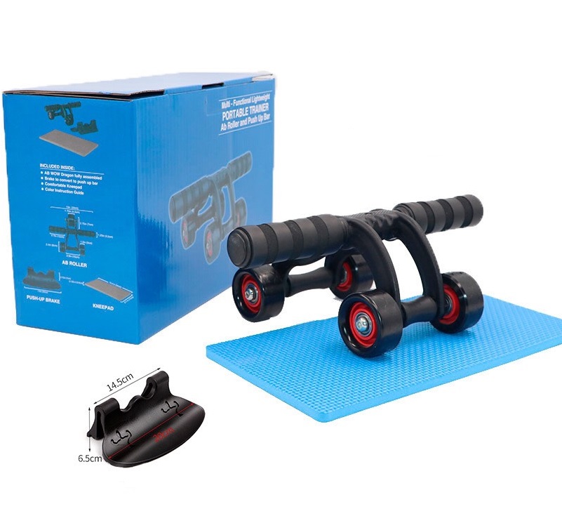 Con Lăn Tập Bụng 4 Bánh + Đệm Lót