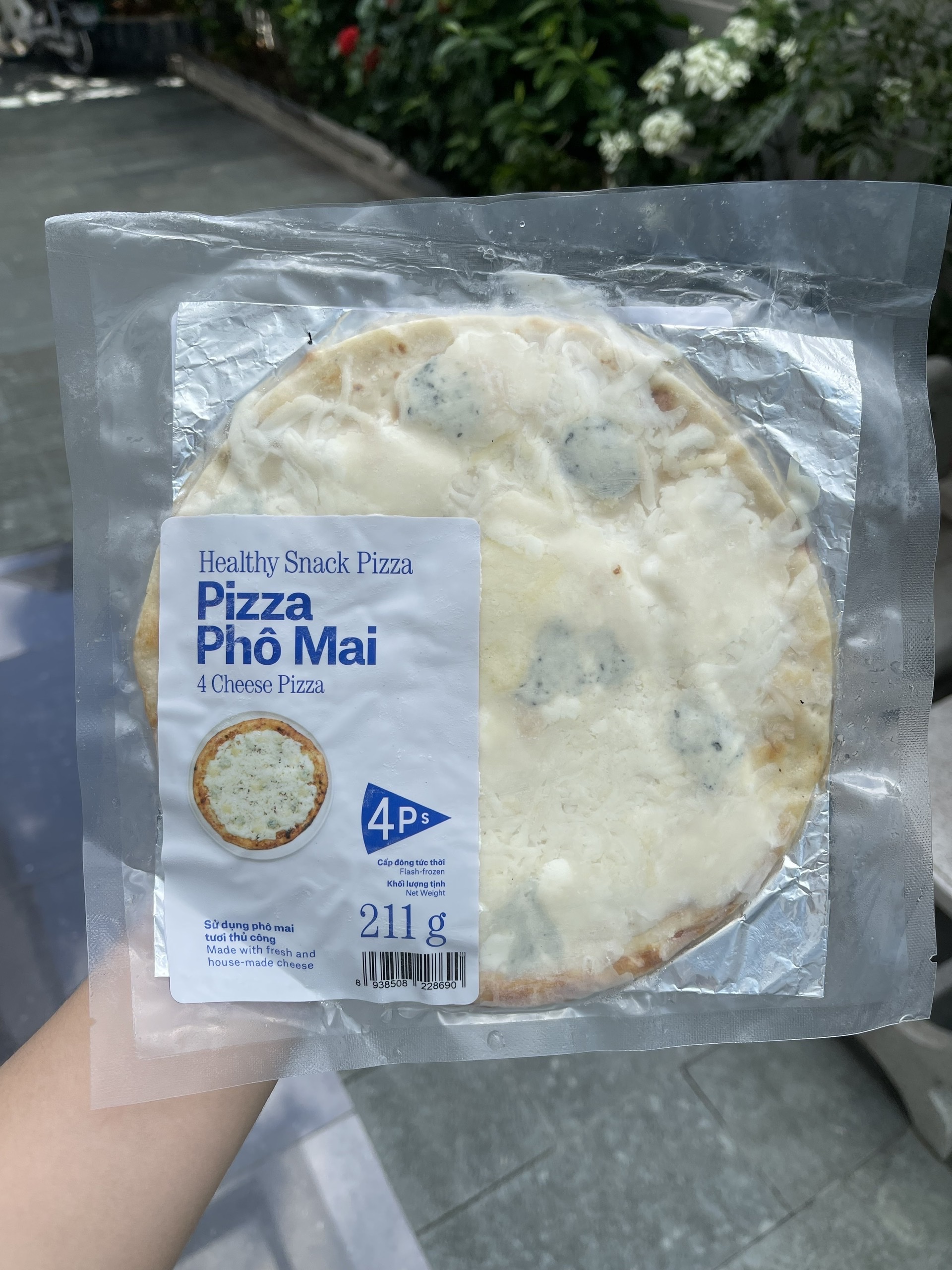 Pizza 4P's 4 loại phô mai - bánh 211g ( size 18-20 cm) - hàng đông lạnh nhập trực tiếp từ 4P's