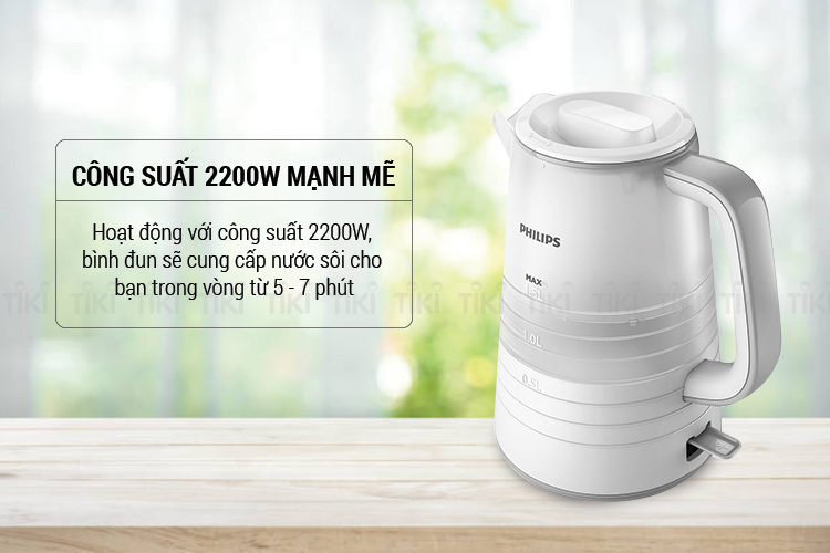 Bình Đun Siêu Tốc Philips HD9334 - 1.5L (Trắng)