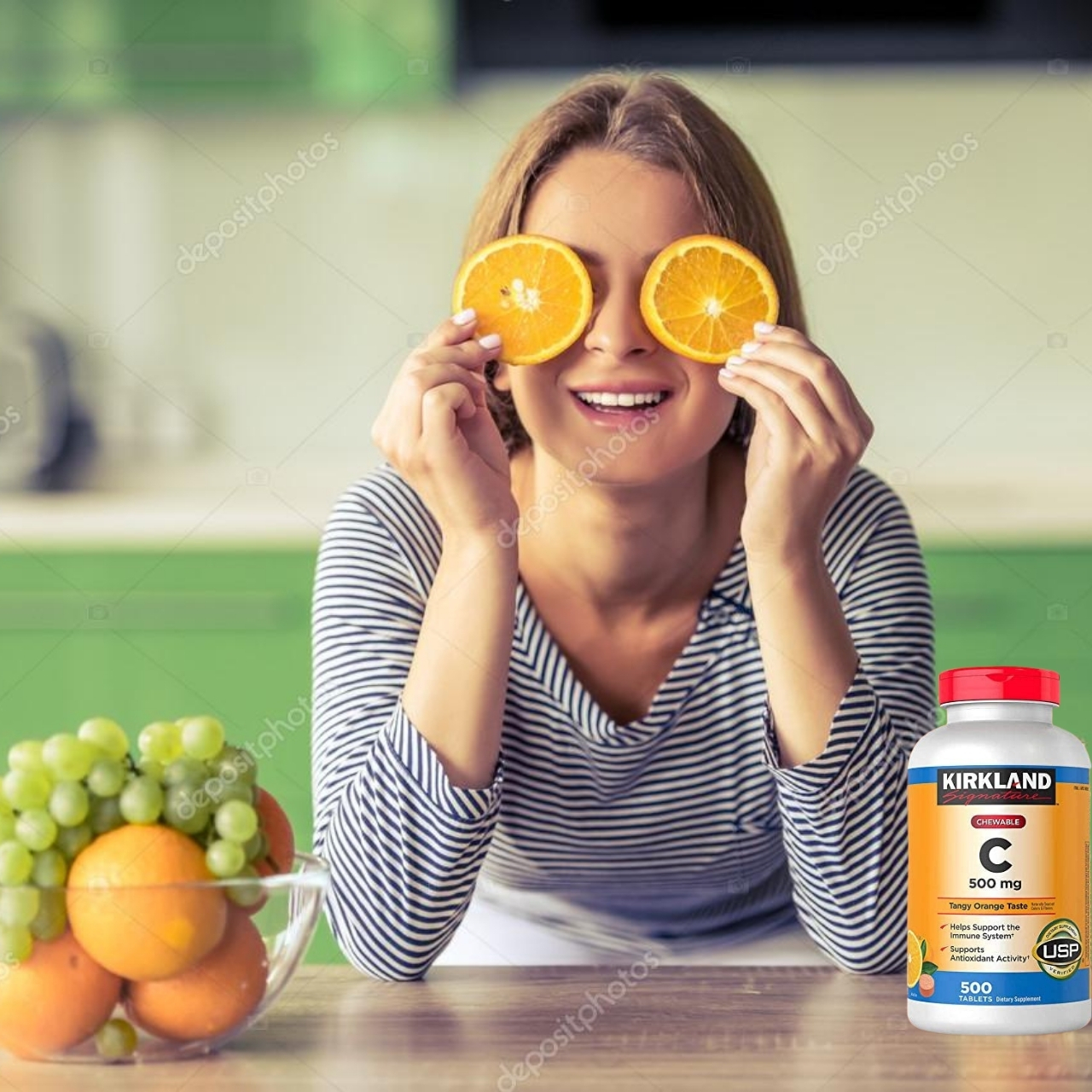 Vitamin C Mỹ Kirkland Signature Chewable Vitamin C 500mg