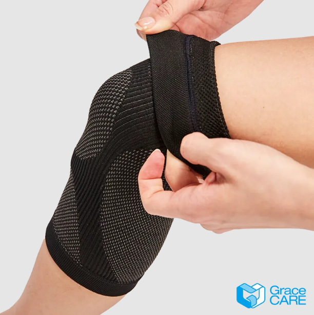 Đai Bó Cố Định Đầu Gối Grace Care KD320 – Vải Dệt 3D Thoáng Khí, Co Giãn, Hỗ Trợ Vận Động, Giảm Đau