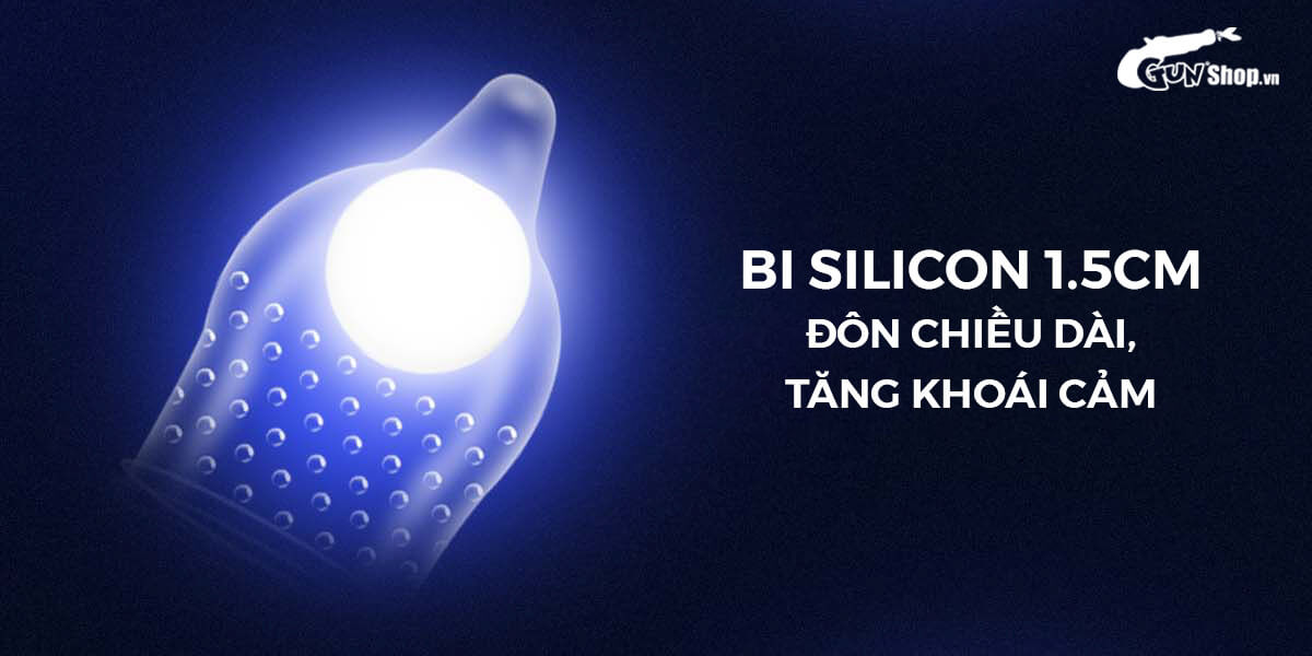 [Hộp 5 cái] Bao cao su Shell Love Bead - Gân nổi, kéo dài thời gian, bi tăng 1.5cm 