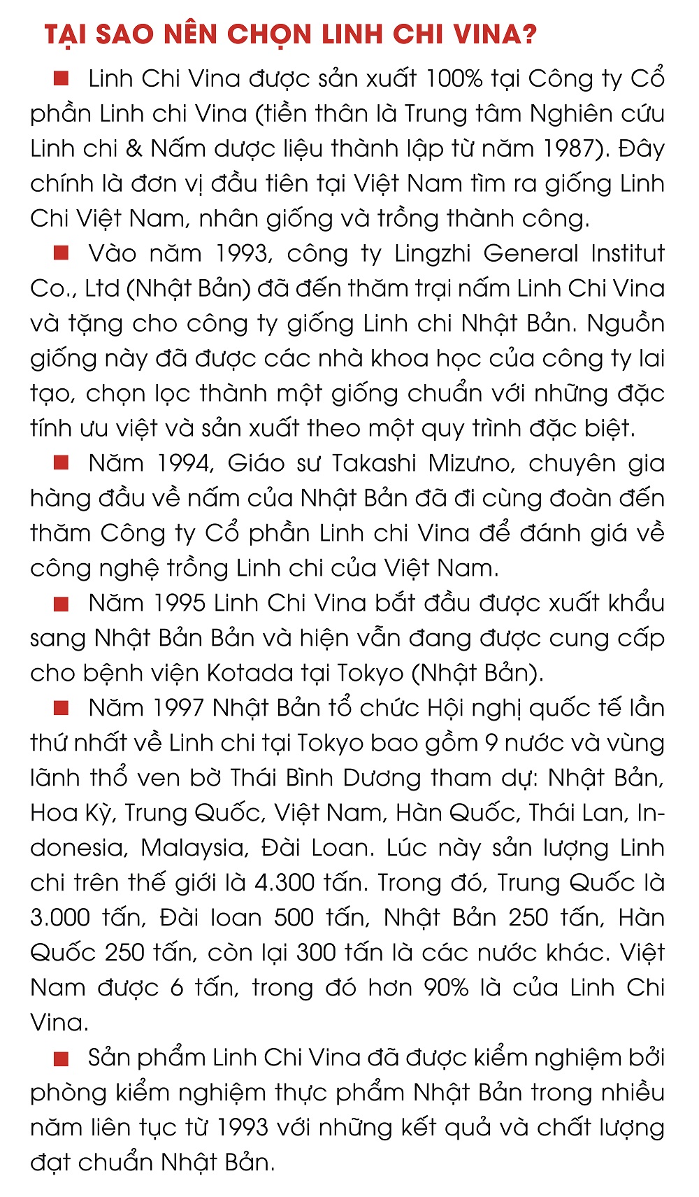 Nấm Xích Linh Chi Nhật thượng hạng - Cắt lát - Hộp 500g - Linh Chi Vina