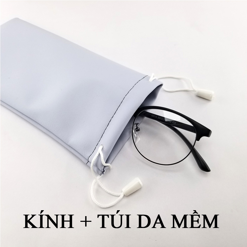 Gọng kính cận nam nữ mắt tròn màu hồng, đen chất liệu kim loại SA6214. Tròng kính giả cận 0 độ chống tia UV