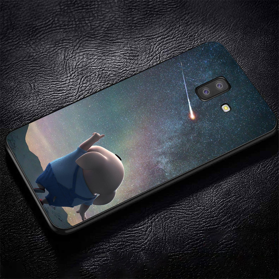 Ốp lưng cứng viền dẻo dành cho điện thoại Samsung Galaxy A6 Plus - Heo Thiên Thần Dễ Thương MS HTTDD054