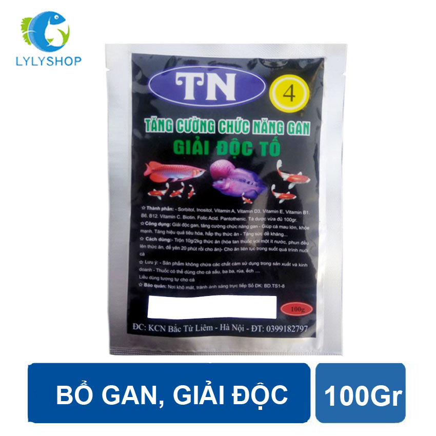 Thanh nhiệt, giải độc, mát gan, lợi mật, tăng cường chức năng gan cho các loại cá cảnh, cá rồng, cá vàng, cá bảy màu guppy, cá rồng, cá Koi 100gr.