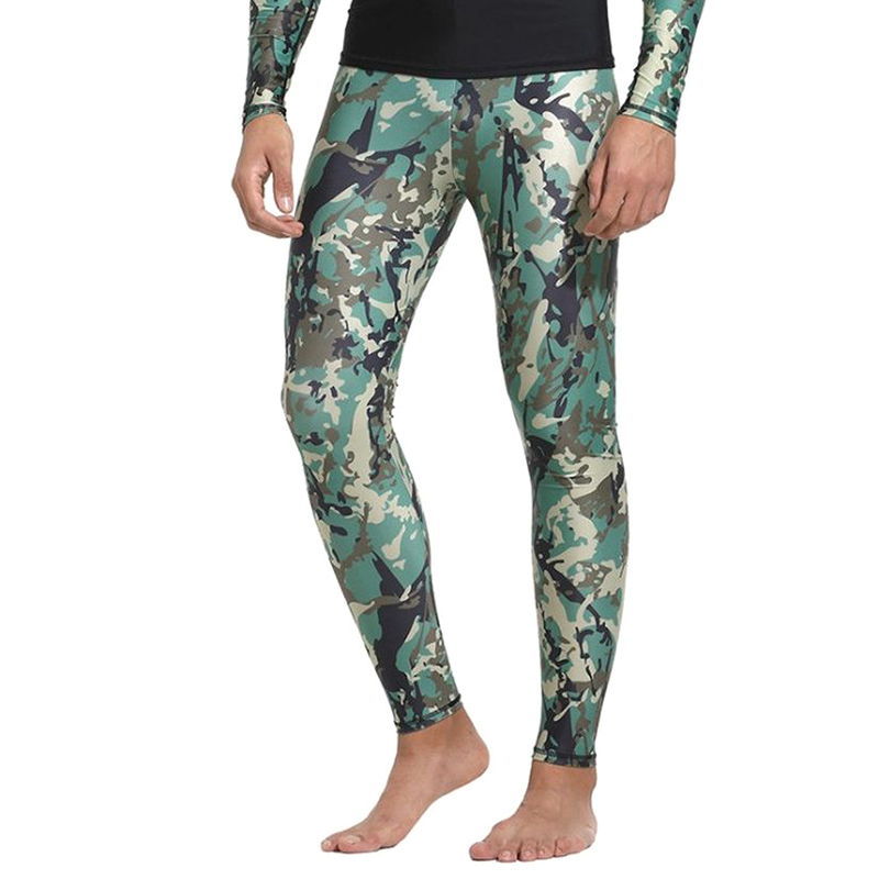 Men'S Split Long Sleeve Camouflage Wetsuit 2 Piece Set SpandexSwim Diving Surf Snorkeling Set