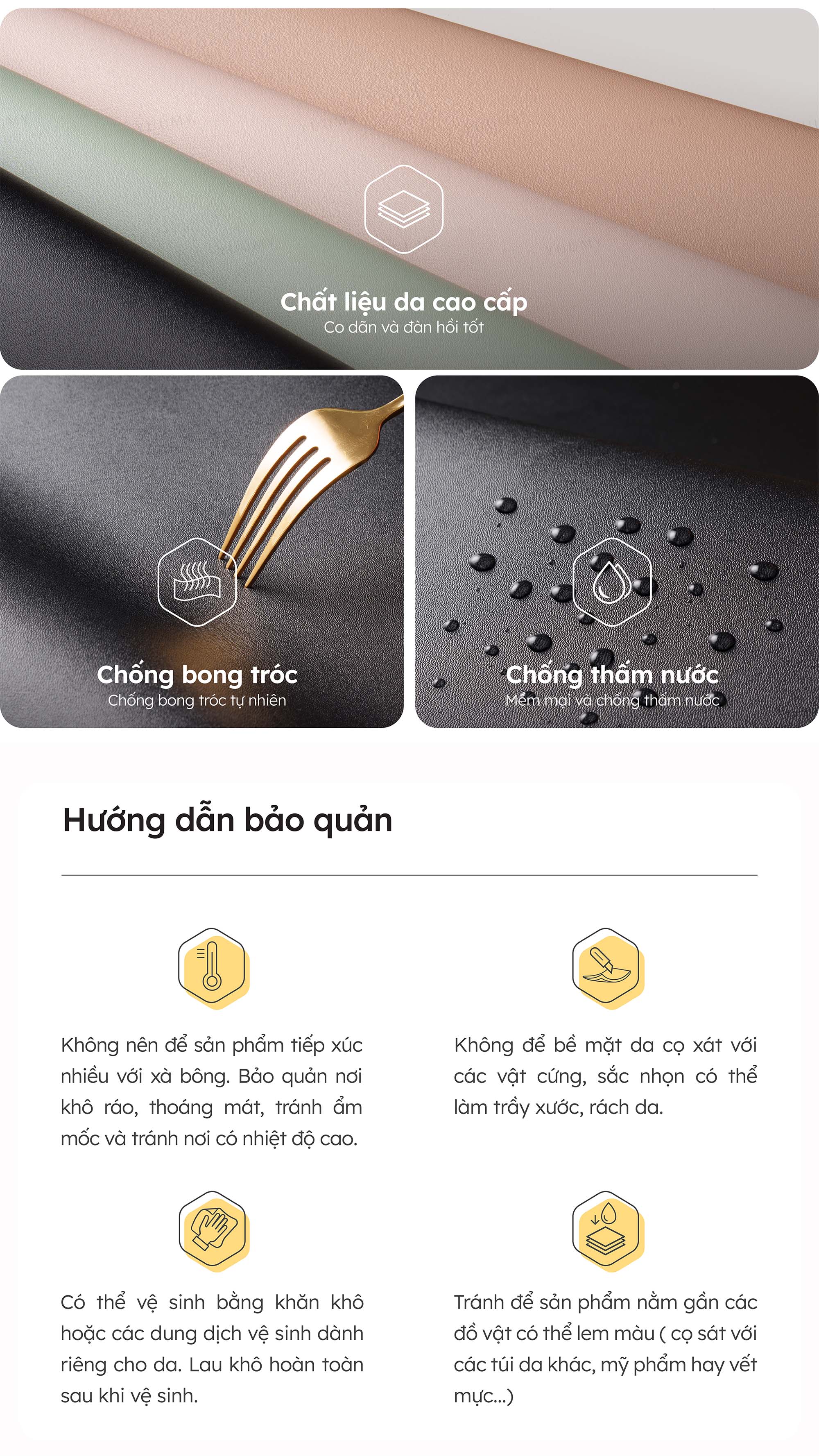 Balo Yuumy ( Thời trang nữ phong cách dễ thương - Balo da Seasand YBA105 )