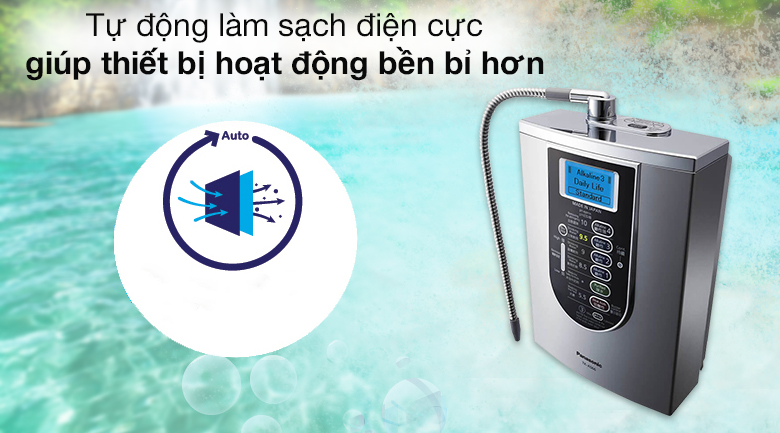 Máy lọc nước ion kiềm Panasonic TK-AS66 sở hữu chức năng tự động làm sạch điện cực