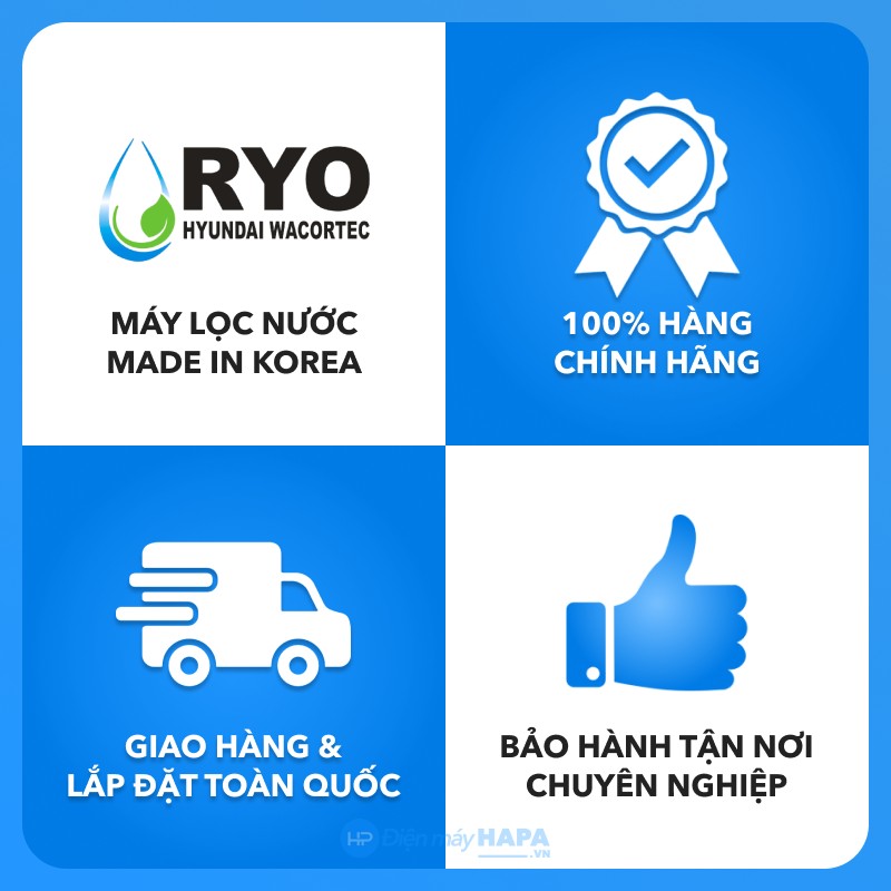 Mua máy lọc nước RYO Hyundai chính hãng tại HAPA - Miễn phí vận chuyển, miễn phí lắp đặt