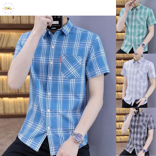 Áo sơ mi nam sọc tay ngắn dáng ôm body chuẩn form nhiều màu sắc - MON01