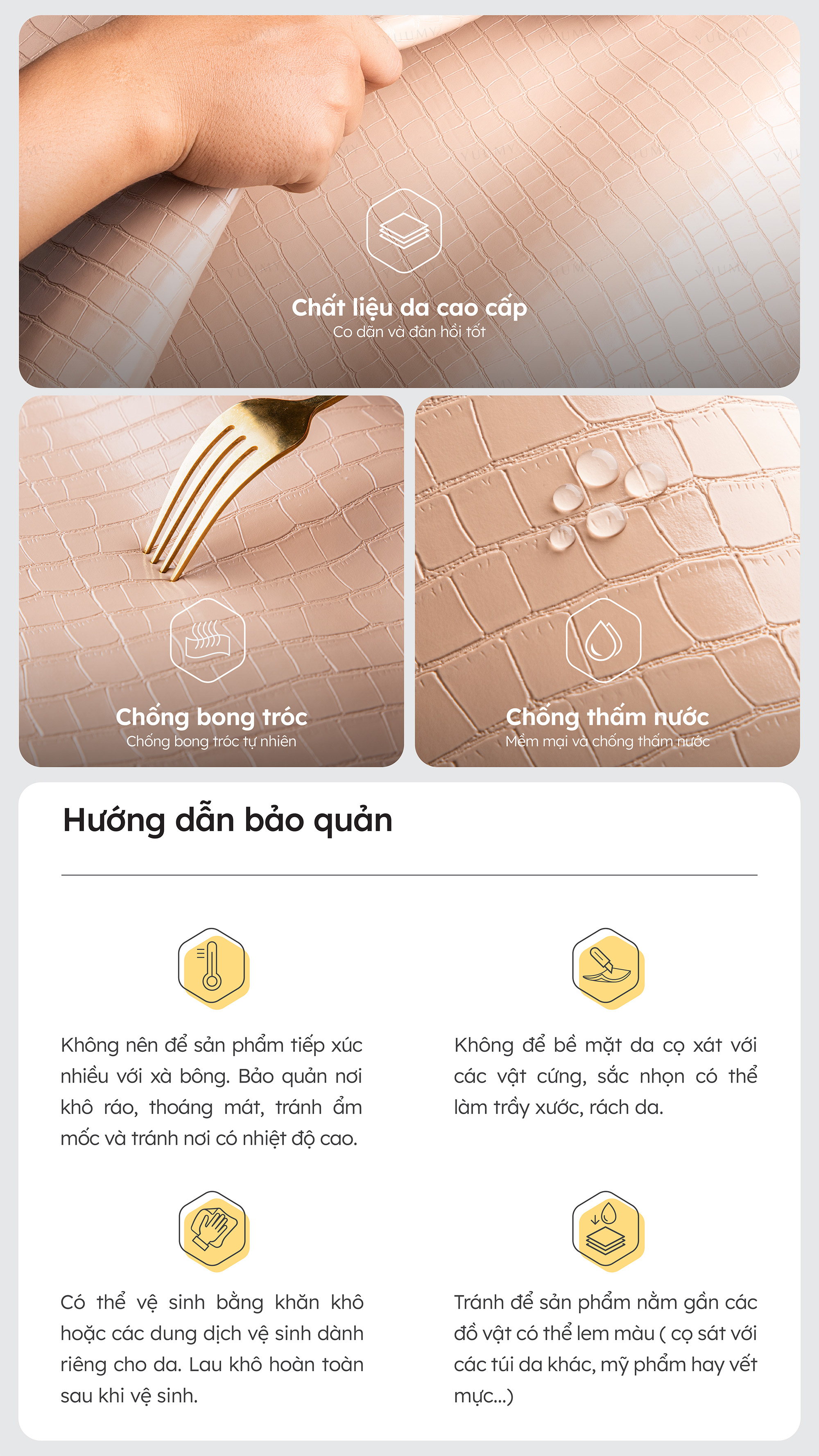 Ví Yuumy ( Thời trang nữ phối màu kèm dây đeo chéo - Ví da Seasand YV103 )