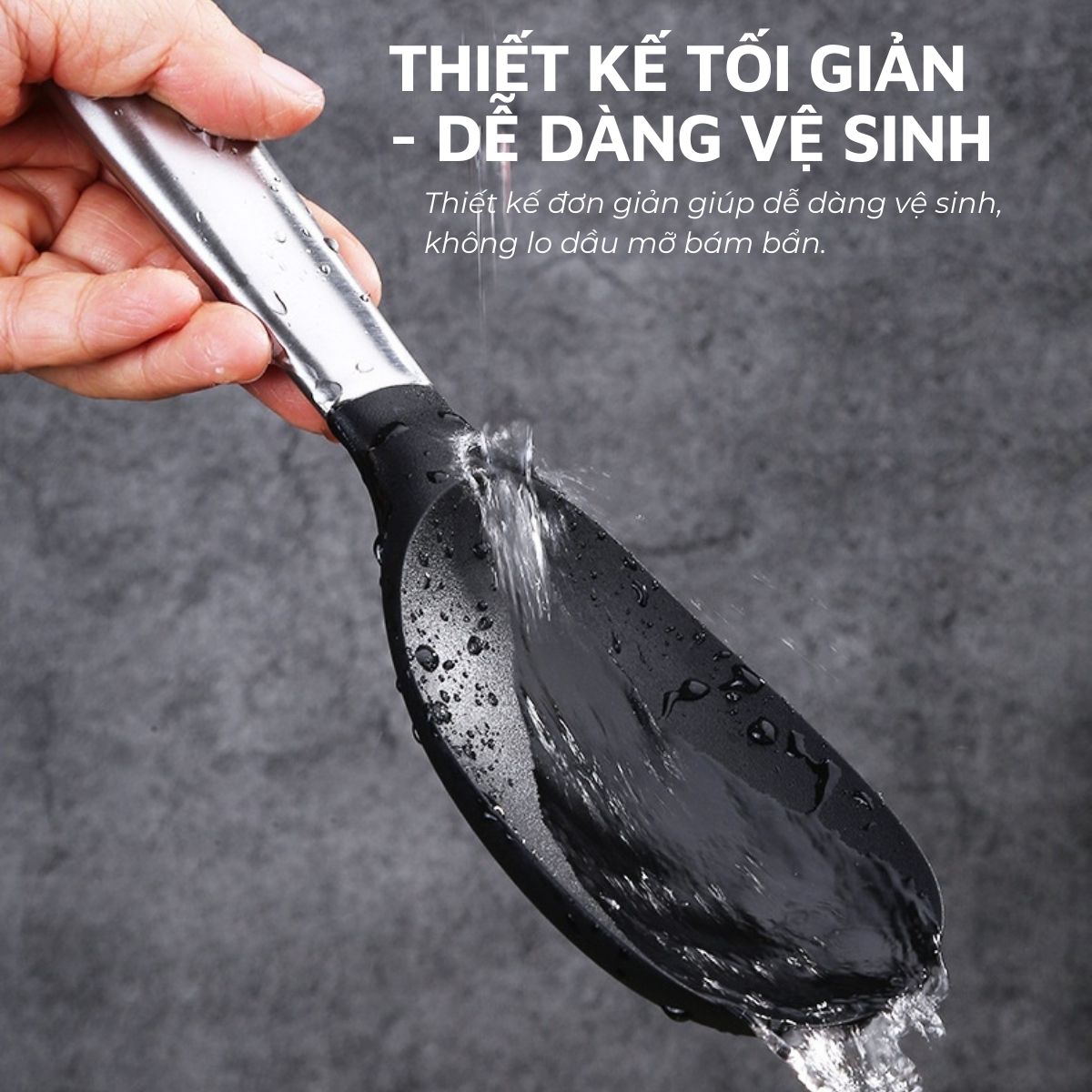 Muỗng rang silicon DandiHome cao cấp chịu nhiệt cực tốt dùng để nấu ăn