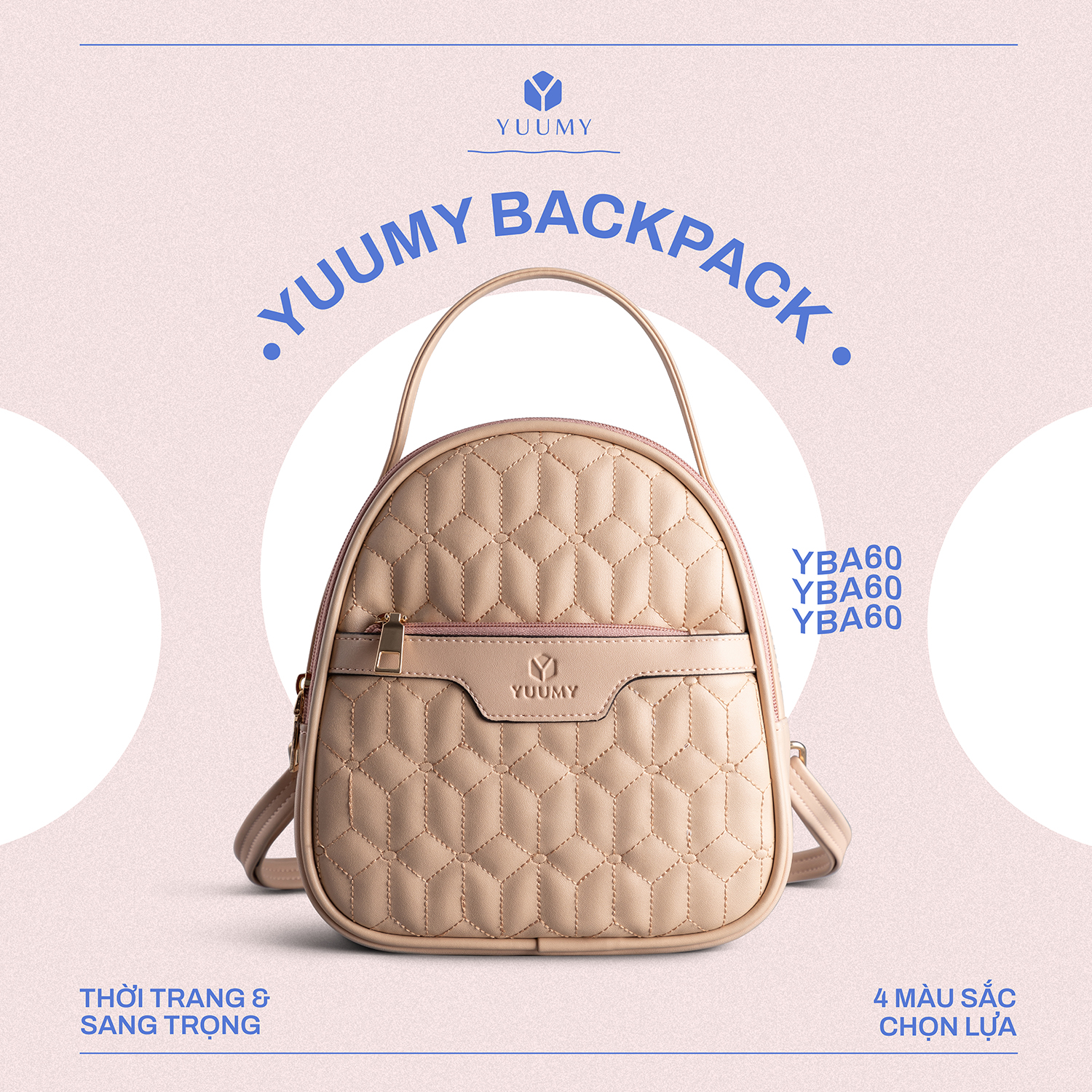 Balo Yuumy ( Thời trang nữ họa tiết tiện lợi cỡ trung - Balo da Seasand YBA60 )