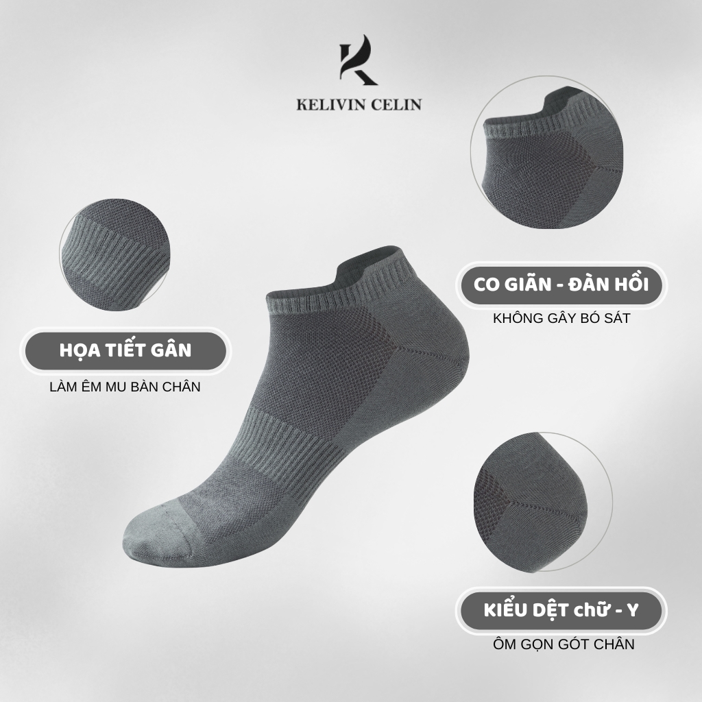 Tất - Vớ Nam Cổ Ngắn Basic Cao Cấp Nhiều Màu Dệt Từ Sợi Tre - Kháng Khuẩn, Thấm Hút, Thoáng Mát, Ngăn Mùi gấp 4 lần tất thường