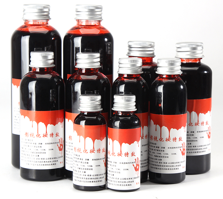 100ml Fake Blood Bleeding Plasma Edible Artificial Realistic Blood Film Props Makeup Cosplay Halloween Horror Decoration
