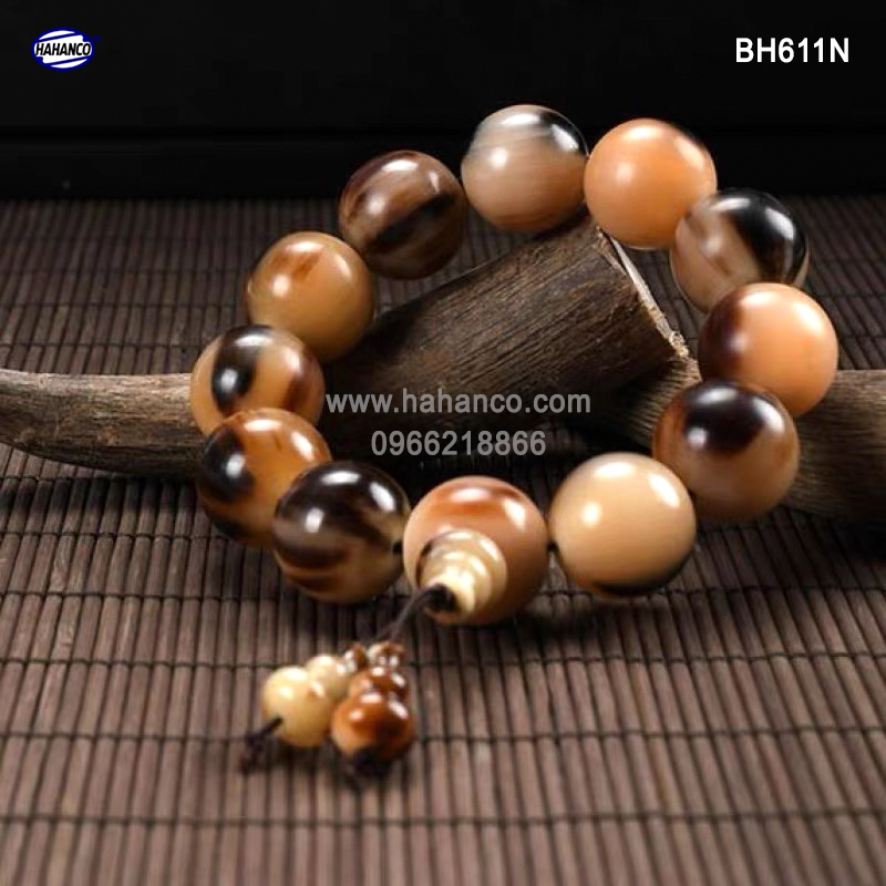 Vòng Sừng Bò Châu Phi vân nưa đuôi Hồ Lô (BH611N) Mang Đến May Mắn Cho Bạn và Gia Đình - Bracelet of HAHANCO