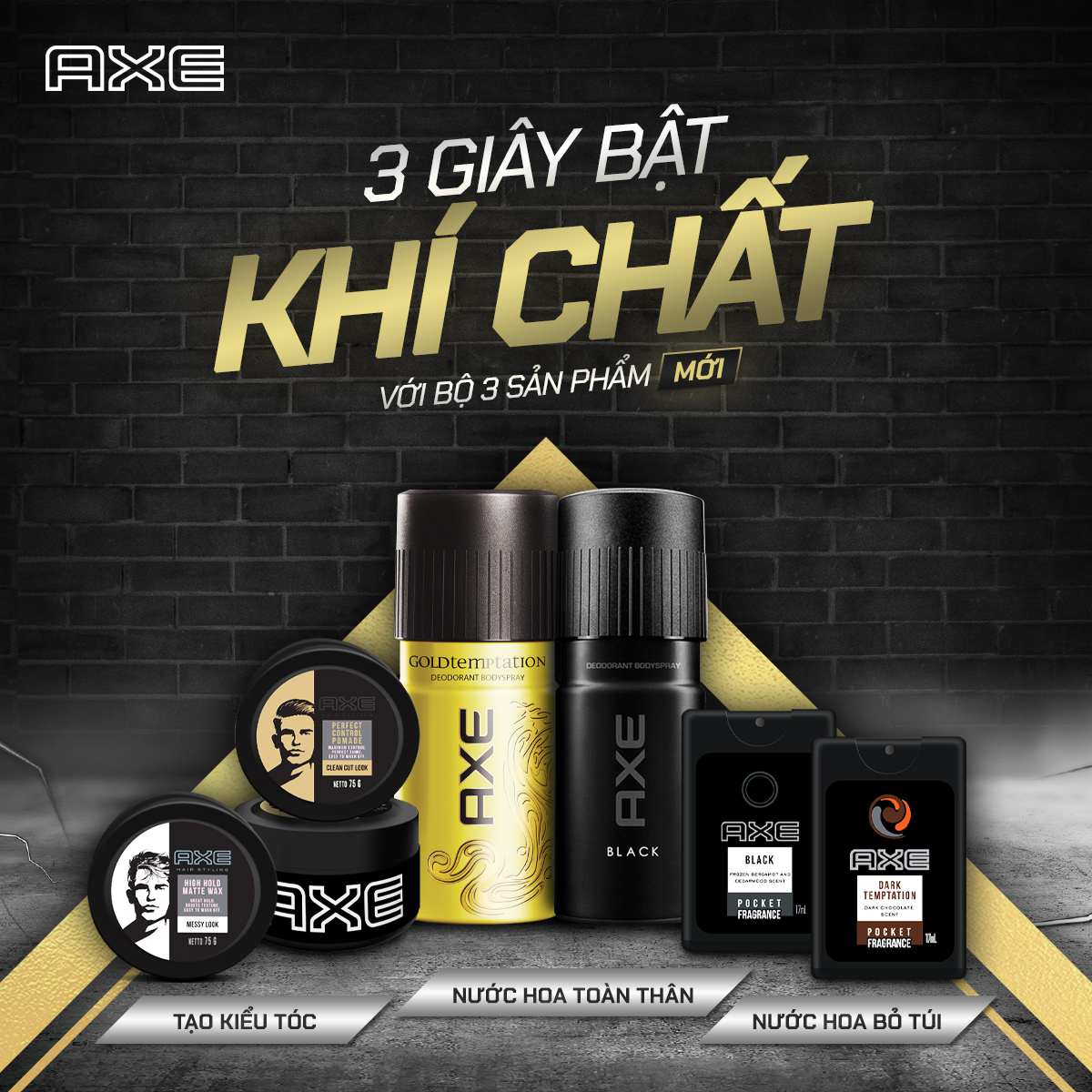 Xịt Ngăn Mùi Toàn Thân AXE Dark Temptation (150ml) - Mẫu Ngẫu Nhiên