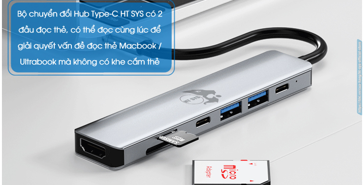 hub usb type c, hub type c to hdmi ht sys 7in1