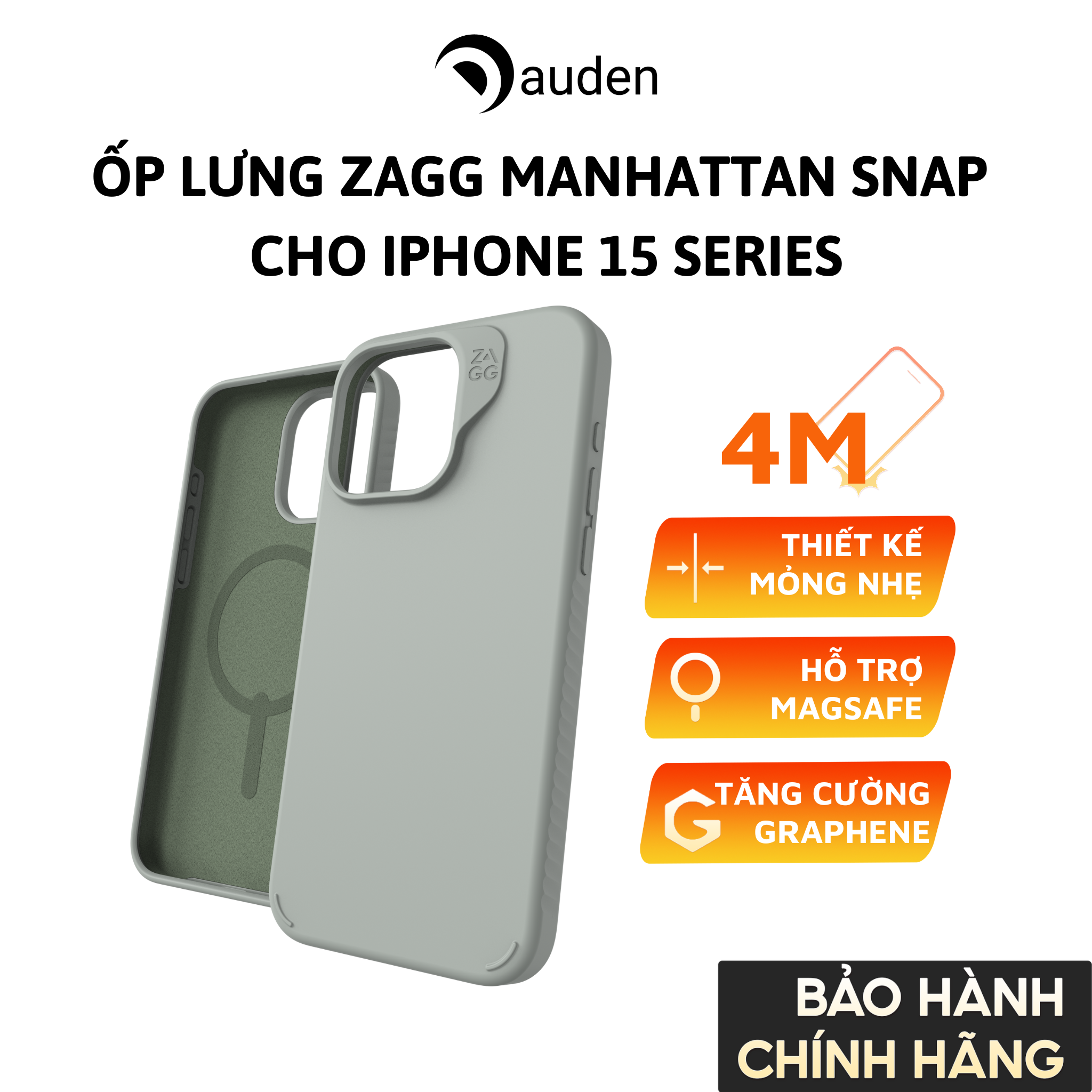 Ốp lưng ZAGG chống sốc bảo vệ dành cho iPhone 15/ 15 Plus/ 15 Pro/ 15 ProMax, bảo hành 12 tháng 1 đổi 1 - Hàng chính hãng