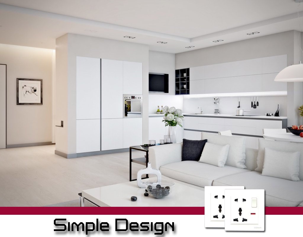 Ổ cắm điện đơn đa chuẩn có công tắc an toàn kèm đế âm đơn vuông cao cấp | LG-BS2P1S-01WP - Hàng Chính Hãng