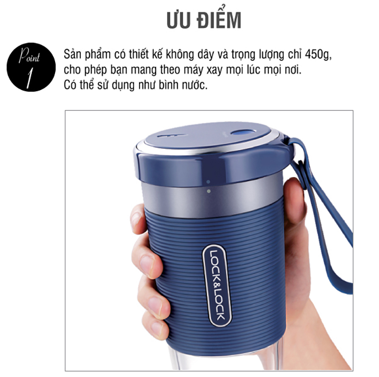 Máy Xay Sinh Tố Cầm Tay Lock&Lock EJJ321 (50W - 300ml)