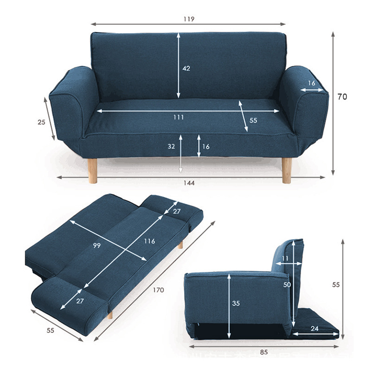Ghế Sofa lười cao cấp ngả ba chiều, Ghế sofa có nhiều nấc gập