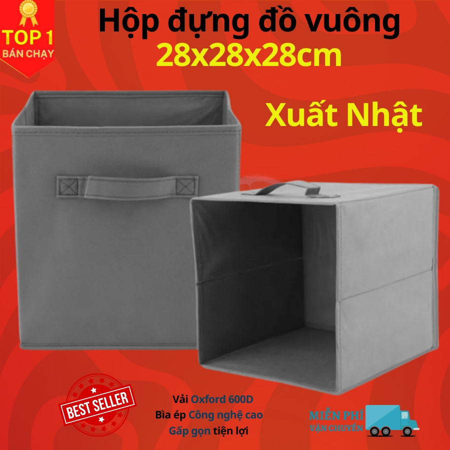 Túi vải đựng đồ gấp gọn TD4 chất liệu vải dệt cao cấp, Thùng vải đa năng không nắp Thụy Điển kích thước 28x28x28cm  chính hãng D Danido
