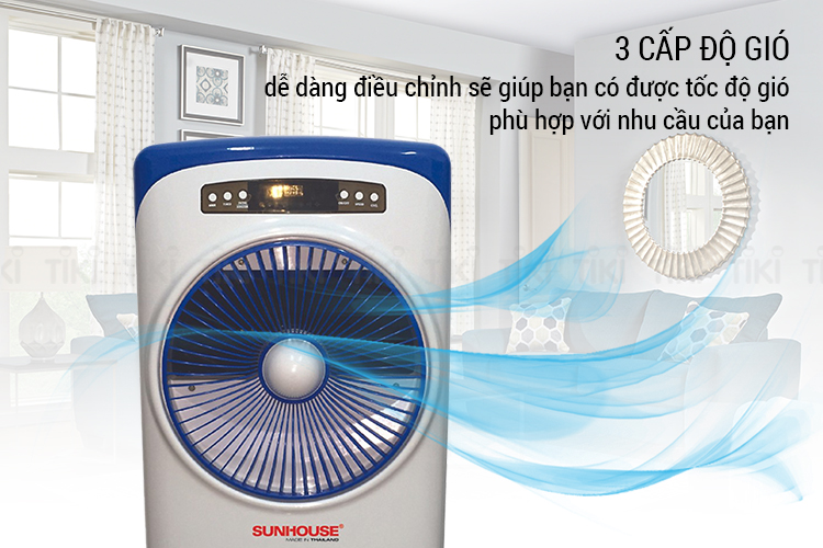 Quạt Điều Hòa Sunhouse SHD7710 - Trắng Xanh - Hàng chính hãng