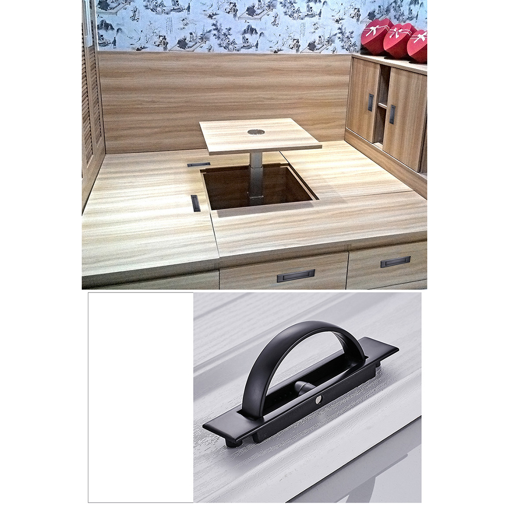 Tay Nắm Âm Tủ KUNBE Lật Xoay 180º Cao Cấp - Dùng Làm Tay Kéo, Tay Nắm Cho Cửa, Tủ, Ngăn Kéo Tạo Thẩm Mỹ