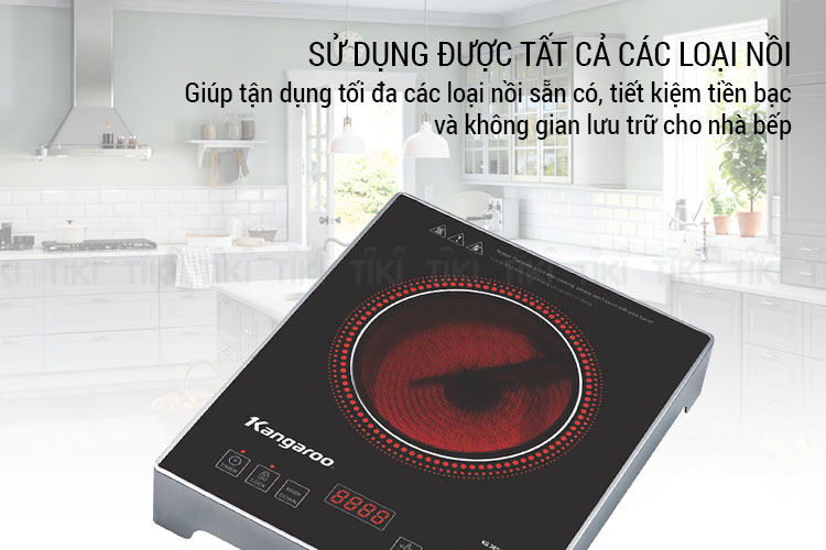 Bếp Hồng Ngoại Đơn Kangaroo KG385I (2000W) - Đen - Hàng chính hãng