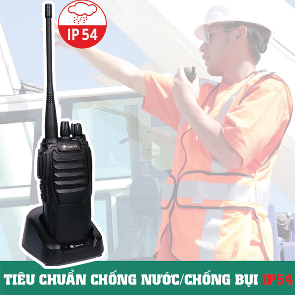 Bộ Đàm A2 thiết kế vỏ theo tiêu chuẩn IP 54 chống bụi và nước