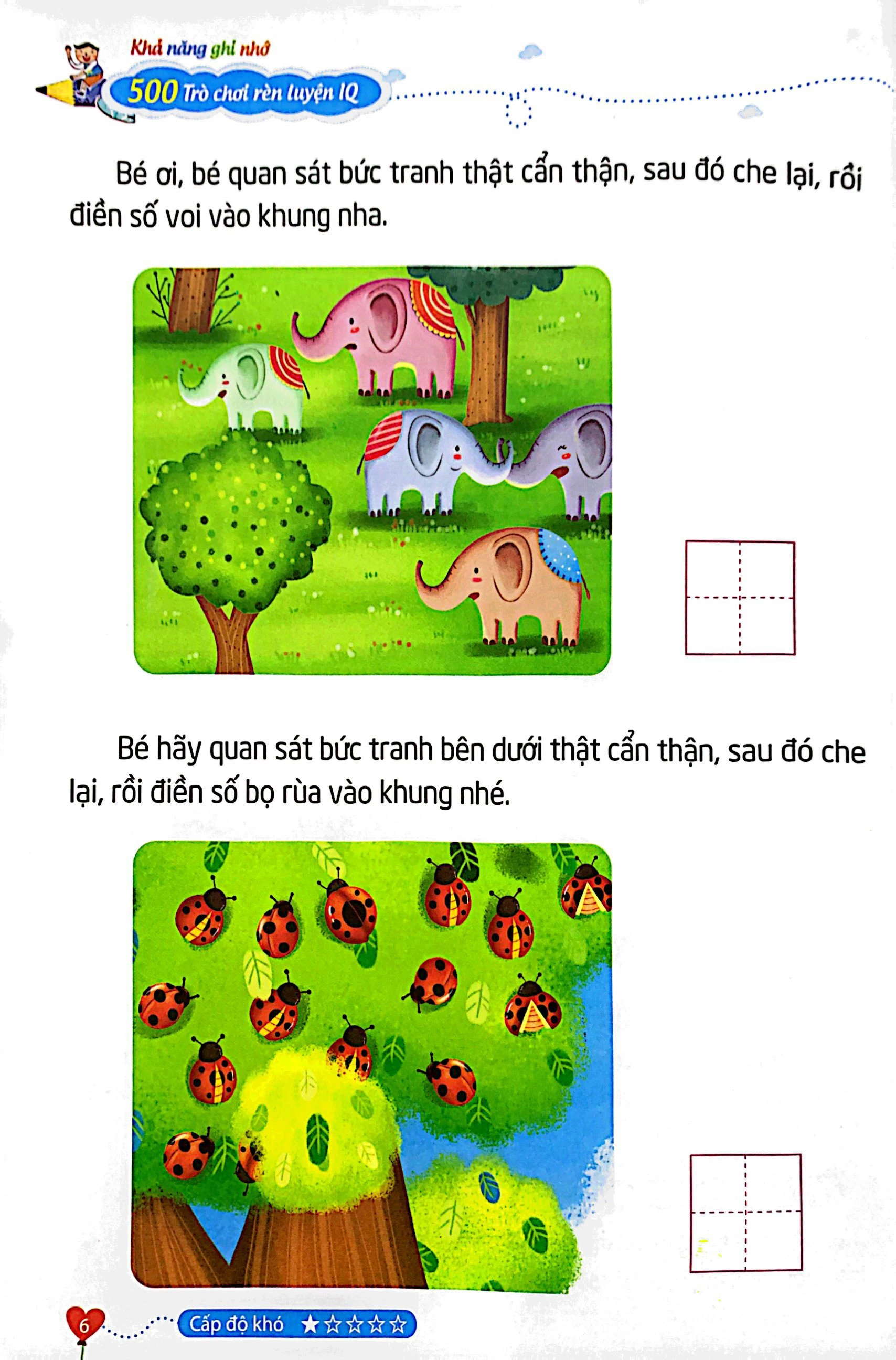 500 Trò Chơi Rèn Luyện IQ (4-10 tuổi) - Khả Năng Ghi Nhớ (Sách Bản Quyền)