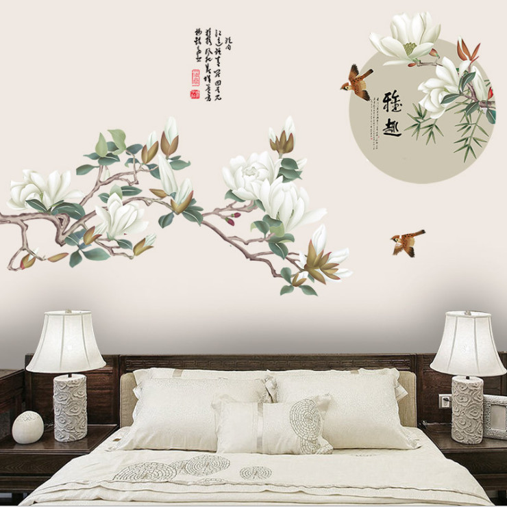 decal dán tường hoa mộc lan