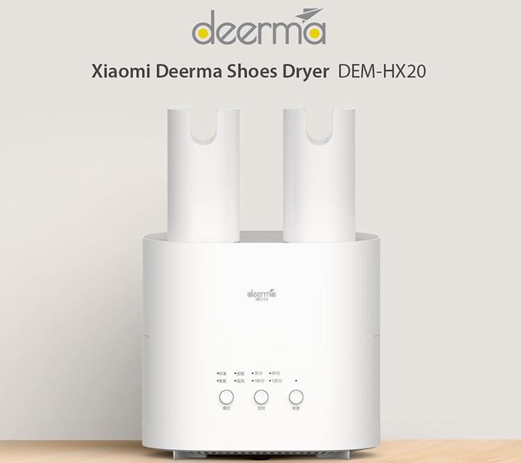 Xiaomi Deerma Shoes Dryer DEM-HX20 Sterilization Intelligent Electric Shoes Drier Heater Deodorization Drying Machine - White