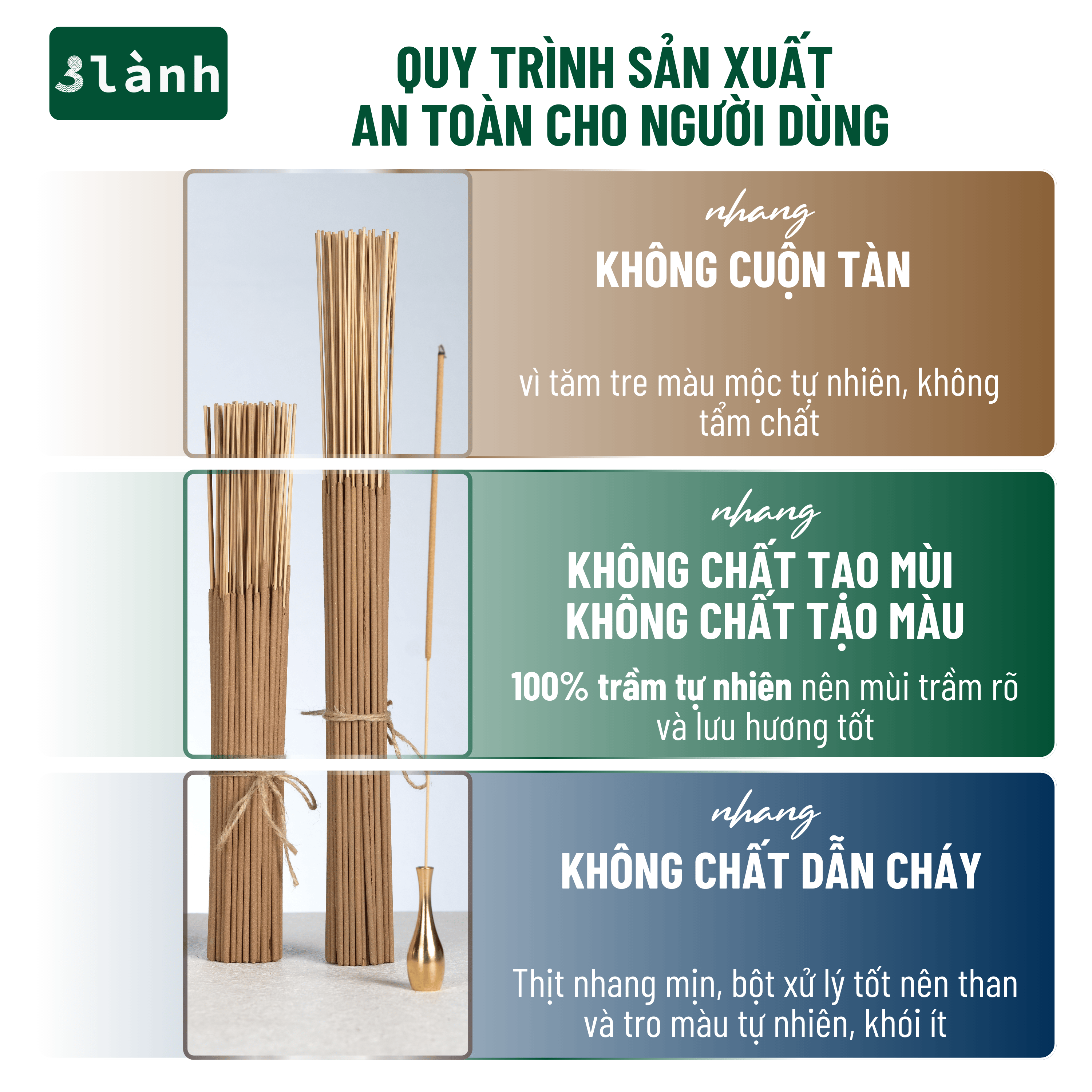 Nhang Trầm Hương Sạch Đặc Biệt Cao Cấp Sỉ 0.5-1kg Dài 23-30-40cm,  3 Lành Tự Nhiên 100% Không Hóa Chất 7-15 Năm Thờ Cúng Xông Nhà