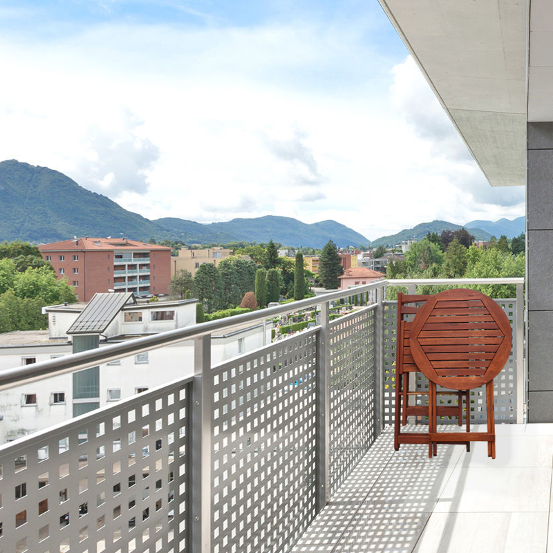 Bộ bàn ghế cafe cao cấp bằng gỗ tràm gấp gọn - 1 bàn tròn 2 ghế