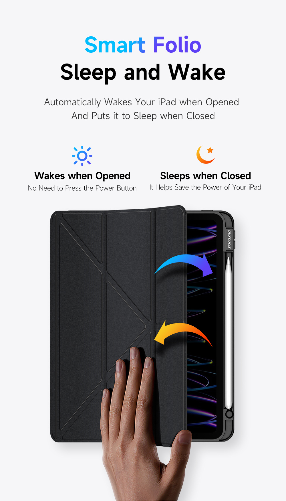 Bao Da Dành Cho iPad Pro 11 inch 2018/ 2020/ 2021/ 2022 Dux Ducis Magi Series Có Khe Cắm Bút, Tự Động Tắt Mở - Hàng Chính Hãng