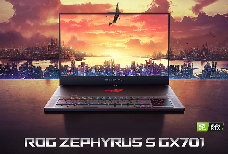 Laptop Asus ROG Zephyrus S GX701GXR-H6072T (Core i7-9750H/ 32GB DDR4 2666MHz/ 1TB SSD PCIE/ RTX 2080-MaxQ 8GB/ 17.3 FHD IPS, 240Hz G-Sync, 3ms/ Win10) - Hàng Chính Hãng